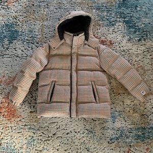 HUGO BOSS x Russell Athletic Casben Down Puffer Jacket in Medium Beige Size 38R